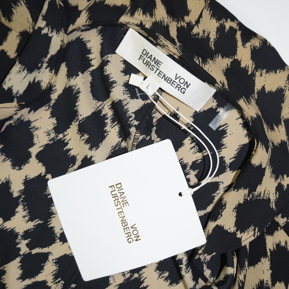 Diane Von Furstenberg Black and Tan Patterned Dress - Picture 3 of 3